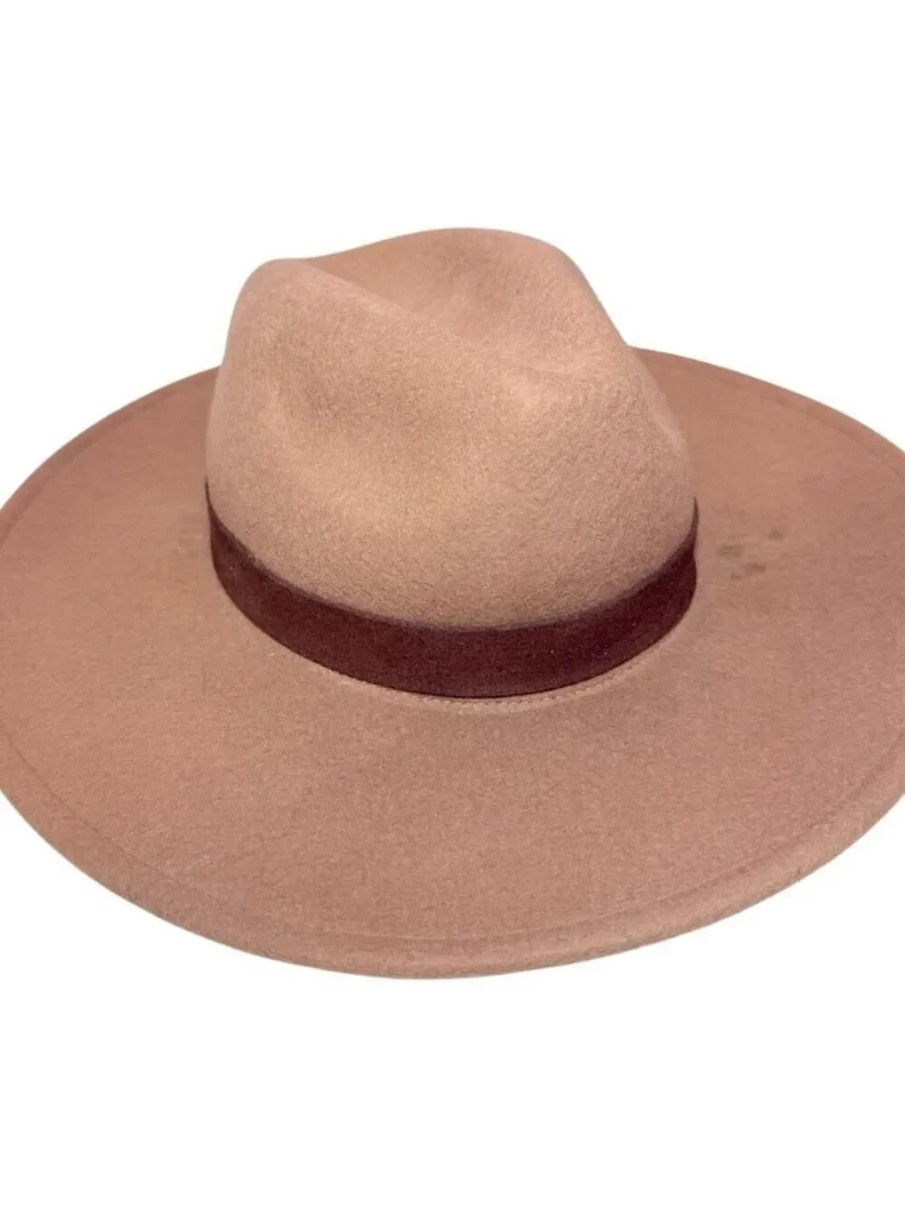 Free People Beaumont Suede Band Felt Fedora Hat One Size Beige Brown